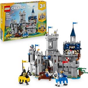 LEGO Creator 3 in 1 Castello del Cavaliere Medievale - Giocattolo Trasformabile in Scena di Torneo o in Villaggio - Include 6 Minifigure - Regalo Creativo per Bambini e Bambine da 9 Anni in su - 31168
