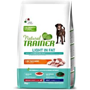 Natural Trainer Light in Fat Cibo Secco per Cani Adulti Medium/Maxi con Tacchino - 3 kg