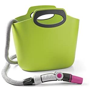 G.F. GF Garden, Aquapop 30, Tubo Estensibile da Giardino 30 Metri, in Kit pronto all'uso, con pratica Borsa - Contenitore in Plastica, per l'Irrigazione di Giardini e Balconi, colore Verde Lime