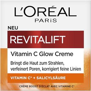 L'Oréal Paris Revitalift Vitamin C Glow Creme - Crema giorno idratante con vitamina C e acido salicilico per una pelle liscia e luminosa, 50 ml
