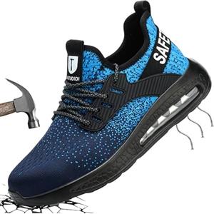 Mitudidi 41 Scarpe Antinfortunistiche Leggere Uomo Donna Scarpe da Lavoro Uomo Comode Traspiranti Antiscivolo Antinfortunistica Scarpe Antinfortunistiche Uomo con Punta in Acciaio Unisex Blu