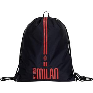 Seven Milan - Sacca Zaino per Scuola e Tempo Libero, Rosso Nero, Apertura con Coulisse, 37x47 cm