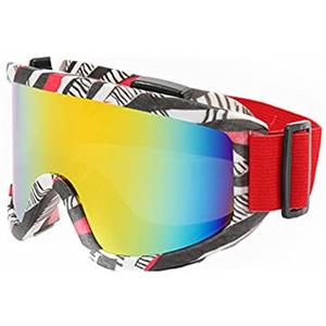 ENEN Occhiali da Sci per Uomo Donna, 100% Anti-UV OTG Maschera da Sci Anti Nebbia Occhiali da Snowboard per Sport Invernali Ciclismo Arrampicata (B)