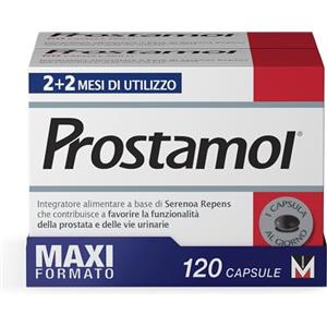 Prostamol 120 Capsule Molli - Integratore Alimentare a base di Serenoa repens (320 mg) per la Funzionalità della Prostata e delle Vie Urinarie. Senza Glutine. Naturalmente privo di lattosio.