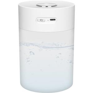 Adiwo Umidificatore Ambiente, 600ML Umidificatore Ambiente Bambini, 30dB Silenzioso 18H di Durata, Mini Umidificato Piante con Luce LED, Spegnimento Automatico in Assenza di Acqua