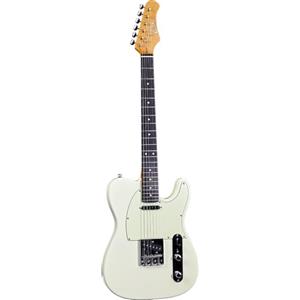 EKO GUITARS - VT-380 V-NOS Olmpic White, Chitarra Elettrica della Serie Tribute V-NOS, Corpo in Pawlonia, Manico in Acero,Tastiera in resina EKO WPC, Colore Olympic White