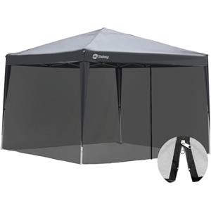 Sekey Zanzariera per Gazebo, 3 * 3 M Padiglione per Zanzariera, con Cerniera e Cinturini, Nero