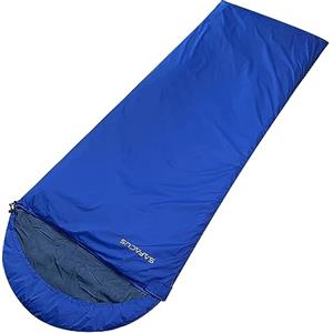 SAFACUS Sacco a pelo da campeggio, 3 stagioni, caldo e freddo, leggero, facile da usare, con sacchetti di compressione, per adulti e bambini, viaggi all'aperto (blu scuro)