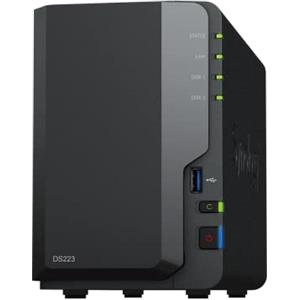 Synology NAS DS223 a 2 alloggiamenti (senza disco) Nero