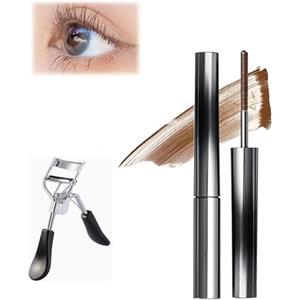 Generico Facelove Iron Eye Iron Curl Mascara, Mascara 3D Curling Eyelash Iron, Mascara Lifting a lunga durata, impermeabile e resistente al sudore, per donne (Marrone)