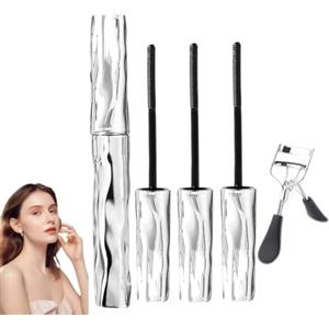 Generico Mascara, Mascara in tubetto d'acciaio piccolo, Mascaras in metallo per extension ciglia impermeabile e anti-sbavature, Mascaras con scovolino in ferro, Ciglia lunghe e incurvate (3 pezzi)