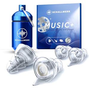 Schallwerk ® Music+ | Tappi per le orecchie per feste, musica, festival, discoteca e concerti - Attenuare il rumore e ottenere un suono di alta qualità - Tappi per le orecchie discreti, musicisti