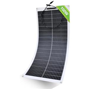 ECO-WORTHY Pannello Solare Flessibile 100W 12V Monocristallino fotovoltaico per Camper,Roulotte,Barca e Batteria di Ricarica