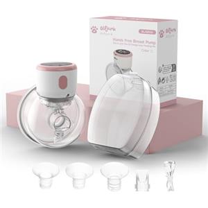 Olfjurk Tiralatte Elettrico Indossabile Mani Libere, 4 Modalità e 9 Livelli, Display LCD, Design Anti-perdite, Silenzioso, Flangia da 24 mm, Inserto da 17/19/21 mm