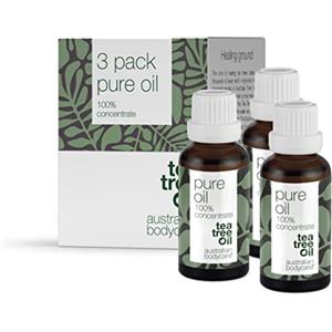 Australian Bodycare Pure Oil 3 x 30ml, Tea Tree Oil puro 100% | Olio di Melaleuca di qualità farmaceutica | Allevia le irritazioni cutanee | Oli essenziali aromaterapici | Naturale e adatto ai vegani