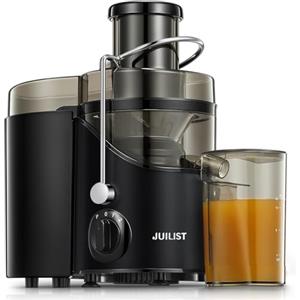 Juilist Centrifuga Frutta e Verdura, Vassoio di Riempimento da 65 mm, 3 Impostazioni, con Spazzola per la Pulizia, Facile da Pulire, Nero