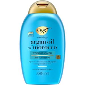 OGX Balsamo Renewing + Argan Oil of Morocco, Balsamo capelli secchi e rovinati con Olio di Argan, Balsamo districante capelli danneggiati per una chioma lucente, setosa e sana, 385 ml