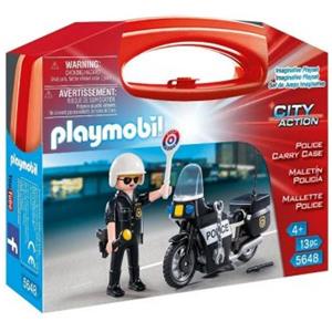 Playmobil Valigetta Polizia 5648 - Include Poliziotto, Manette, Manganello, Torcia e Paletta - Gioco per Bambini dai 4 Anni