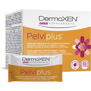 DermoXEN Pelviplus - Integratore per Vie Urinarie e Pavimento Pelvico con Mirtillo Rosso, Collagene, Magnesio e Vitamina D - 30 Bustine