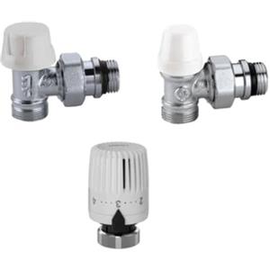 Caleffi 323-K1222-302 Kit valvola + detentore + Comando termostatico 3/8 a Squadra, Multicolore