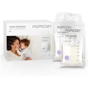 momcozy 50 sacchetti momcozy per conservare il latte materno, con rilevamento della temperatura, per l'allattamento al seno, sacchetti usa e getta per conservare il latte con capacità di 180 ml, autoportanti