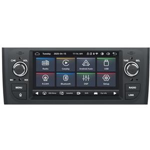 MAVYULQEF Autoradio Linux Avvio Lampo Compatibile Fiat Punto 2005-2009/Linea 2007-2011 | Installazione Rapida | CarPlay/Android Auto Wireless/FM/AM/RDS/USB | DSP 100W |