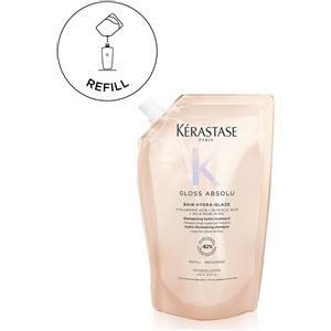 Kérastase Gloss Absolu Bain Hydra-Glaze 500 ml - Shampoo idratante e illuminante per capelli tendenti al crespo con acido ialuronico e olio di rosa canina
