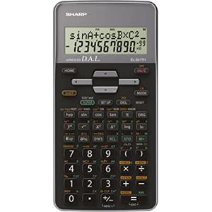 Sharp EL-531-TH-GY - Calcolatrice scientifica per la scuola, con ingresso (D.A.L), funzionamento a batteria, Grigio