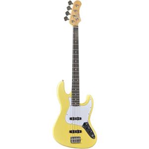 EKO GUITARS - VJB-200 Cream, Basso Elettrico 4 Corde, Corpo in Pioppo, Manico in Acero, Tastiera 21 Tasti in Resina Eko WPC, Colore Cream