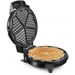 Tristar Macchina per Waffle a Cuore, 700 W, Piastre Antiaderenti | Termostato regolabile, Diametro 20 cm, Coperchio in acciaio inox, Manico termoisolante, WF-1160