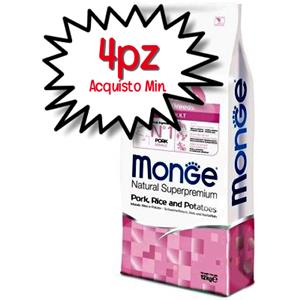 MONGE CANE CROCCHETTA ALL BREEDS ADULTO MAIALE RISO PATATE 12 KG [PREZZO A CONFEZIONE - acquisto min. 4 confezioni]