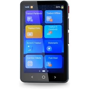 SAIET - Traduttore Simultaneo 135 Lingue per Viaggi, Conferenze, Eventi e Riunioni - con Fotocamera, MP3 e altre Funzioni Professionali