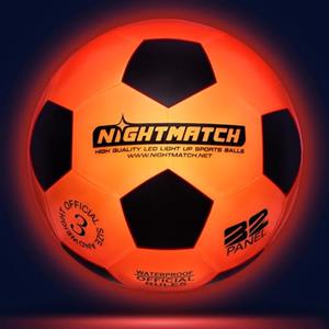 NIGHTMATCH Pallone da Calcio Luminoso - Pallone da Calcio Taglia 3 - Set Completo - 2 LED Attivati con Sensore per Divertirsi al Buio - Ideale per Grandi e Piccini - Bright Pallone da Calcio Bambini