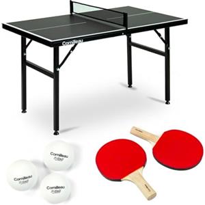 CORNILLEAU Mini Tavolo da Ping Pong - Compatto, Regolabile in Altezza e Pieghevole - 125 x 75 cm - Set con 2 Racchette e 3 Palline da Ping Pong - Perfetto per Bambini e Adulti