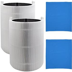 Fre.Filtor 2 filtri HEPA di ricambio al carbonio e 2 pezzi pre-filtro in tessuto per purificatori d'aria Blueair Blue Pure 411 / Blue 3210 / Joy S