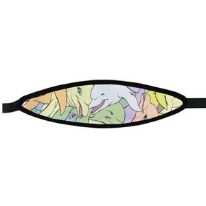 Best Divers, Cinturino Maschera in Neoprene, Terminali a Strappo, 10 delfini