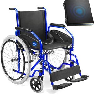 AIESI® Sedia a Rotelle pieghevole leggera per disabili ed anziani AGILA EVOLUTION, Cuscino antidecubito in gel, Braccioli e poggiapiedi estraibili, Cintura di sicurezza, Garanzia Italia 24 mesi