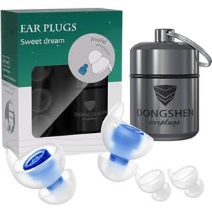 DONGSHEN Tappi per le orecchie per dormire, tappi per le orecchie in silicone, 25 dB, morbidi e riutilizzabili, 4 accessori in S/L in 2 misure (S,M) anche per notte, concerti, viaggi, lavoro