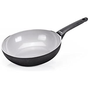 Moneta Futura Wok 28cm, rivestimento naturale FineGres (NO PFAS), anche per induzione. 100% Made in Italy