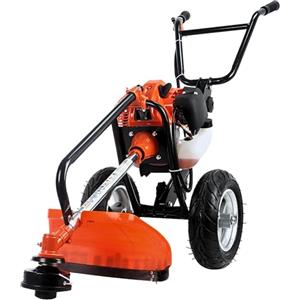 IMJ-Global - Decespugliatore a Scoppio a Ruote 2 Tempi (1,9CV) Tagliaerba a Scoppio a Benzina Professionale, Velocità di Rotazione Max 9500 giri/min, Intervallo di Taglio del Filo 42 cm (Peso 13KG)