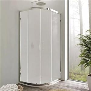 GT-LUX BOX DOCCIA ANGOLARE SCORREVOLE KARMEN ANTE IN VETRO CRISTALLO OPACO SATINATO 6mm QUADRATO - RETTANGOLARE - SEMICIRCOLARE (90x90 Semicircolare)