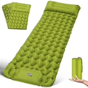 FORRINX Materassino Campeggio Autogonfiante con cuscino 200 x 68 cm Materassino Gonfiabile ultraleggero Singolo Letto Campeggio impermeabile per Trekking, Tenda, Zaino in Spalla, Amaca, Sacco a Pelo