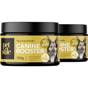 Petstile Canine Booster - Integratore per Cani Adulti con Cozza Verde, Curcuma e Probiotici per Articolazioni, Digestione, Pelle, Pelo e Sistema Immunitario (2x 150 g)
