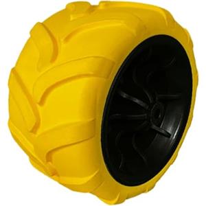 SZLIFE Ruota Girevole in PU Solido Ruota Solida per Carrello da Spiaggia Sostituzione Diretta Facile da installare Ricambio per Carrello Pieghevole da, Nero Giallo