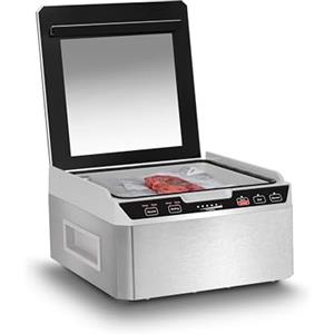CASO VacuChef 40 - Macchina sottovuoto professionale compatta a camera per alimenti, aspirazione potente da 70 L/min, capacità di 3 litri - acciaio inox