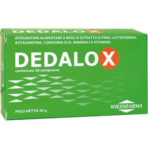 WIKENFARMA Dedalox - Integratore Alimentare Antiossidante con Lattoferrina, Astaxantina e Coenzima Q10 - 30 Compresse