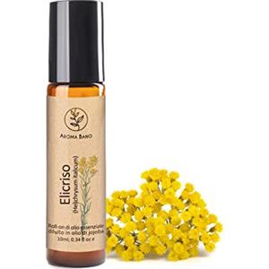 AROMA BANO Roll On AROMA BANO Olio Essenziale Elicriso Diluito In Olio Di Jojoba Pronto per l'uso 10ml -100% naturale Ideale Per Aromaterapia (Roll On Olio Essenziale Elicriso)