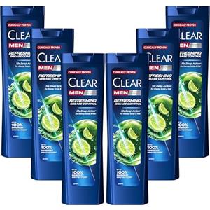 Clear Men Shampoo Antiforfora per capelli grassi Anti Sebo fino al 100% di protezione dalla forfora* 6x 225 ml