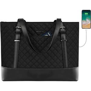 KROSER Borsa per Laptop da 15,6 Pollici Borse Tote Donna Borsa della Spesa Borsa a Tracolla Moda Tote Bag Grande per Scuola/Viaggio/Ufficio/Lavoro