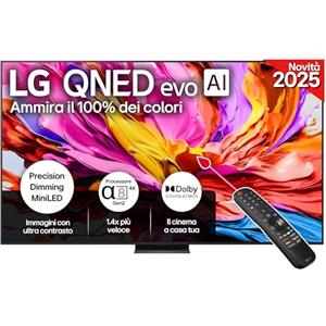 LG QNED evo AI QNED86 TV 100 pollici, Smart TV 4K, Processore α8 Gen2, Precision Dimming con MiniLED, webOS con AI, Dolby Vision & Atmos, Gaming con VRR e FreeSync 4K@144Hz, 100QNED86A6 2025